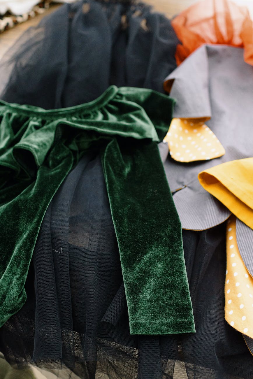 photo of assorted kid s costumes with green velvet top